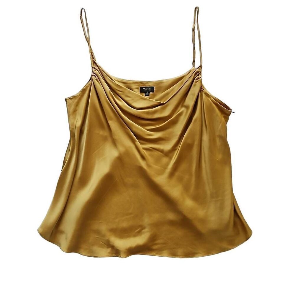 Maree Pour Toi Drape Adjustable Strap Tank Top Gold 20